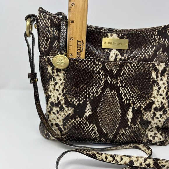 Brahmin Python Print Luxury Leather Shoulder or Crossbody Bag - Picture 4 of 12
